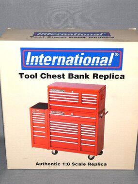 International Tool Chest Bank Replica Red Die Cast 1:8 Scale New in Original Box